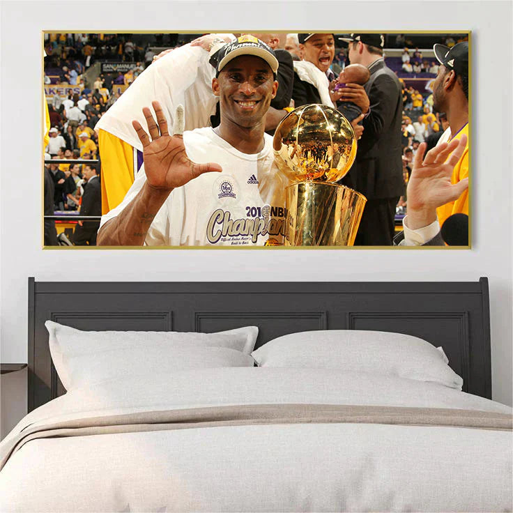 Kobe Bryant 🐍 No.24 Championship Tribute Poster – Iconic Celebration Moment Wall Art