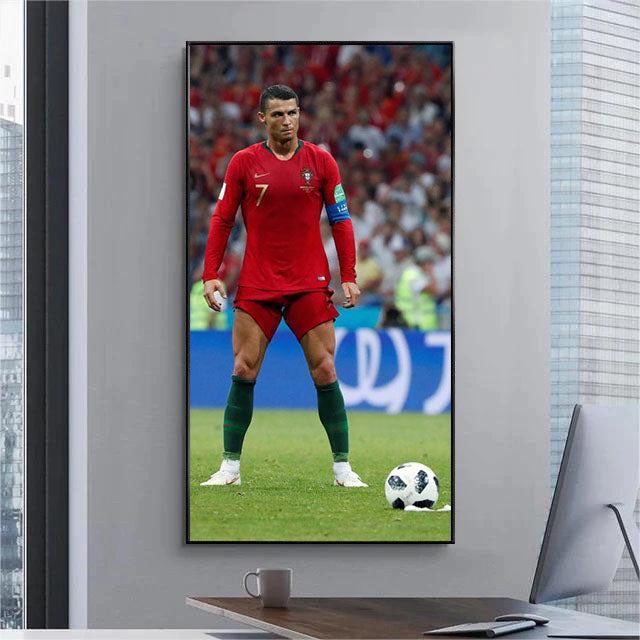 Cristiano Ronaldo Portugal National Team Football Wall Art Poster Sports Decor for Entryway Living Room Bedroom and Sports Shop