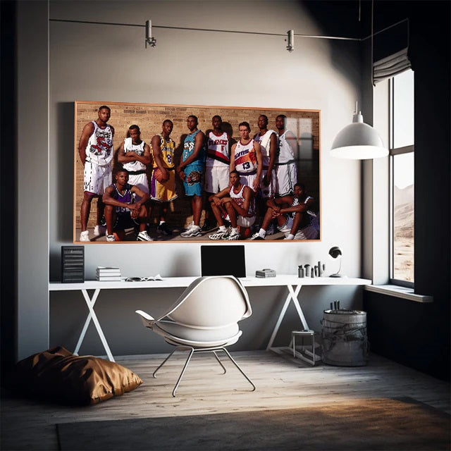 1996 NBA “Golden Generation” Wall Art – Legendary Players Tribute Poster for Home Decor