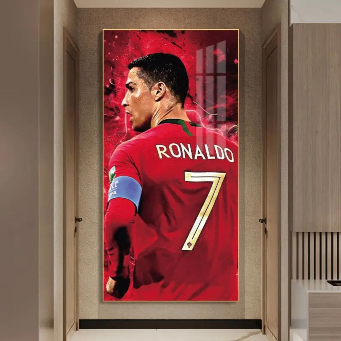 Cristiano Ronaldo Portugal National Team Football Wall Art Poster Sports Decor for Entryway Living Room Bedroom and Sports Shop