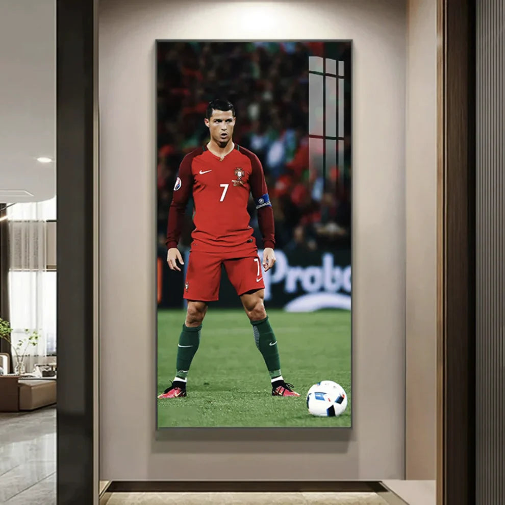 Cristiano Ronaldo Portugal National Team Football Wall Art Poster Sports Decor for Entryway Living Room Bedroom and Sports Shop