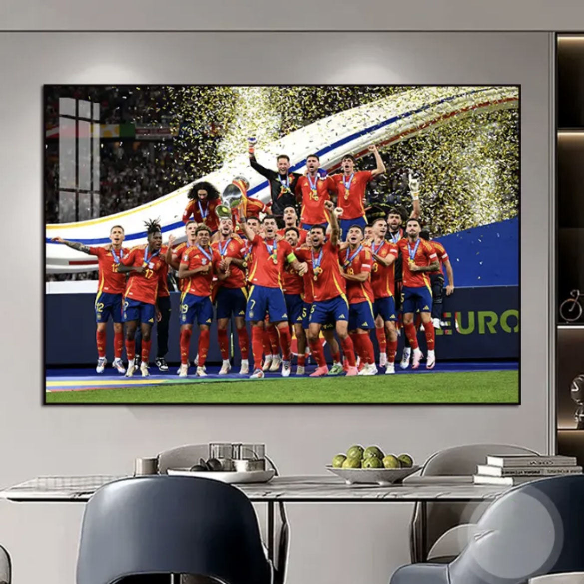 2024 Spain Euro Championships WALL ART - Crystal Porcelain Painting - Aluminum Frame