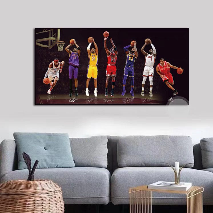 Michael Jordan Wall Art – All-Time Scoring King & Four Great Shooting Guards Tribute Poster