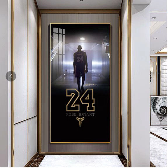 Kobe Bryant 🐍 Black Mamba Wall Art – No.8 & No.24 Tribute Poster with Iconic Basketball Moments