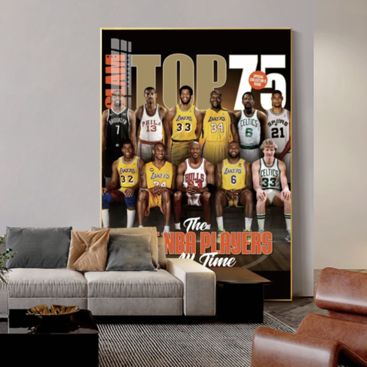 NBA Legends Wall Art – Top 75 Players Tribute Poster for Basketball Fans