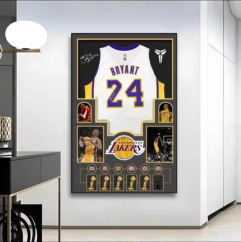 NBA Players Graphic Jersey Wall Art – Basketball Tribute Poster for Living Room & Bedroom Decor