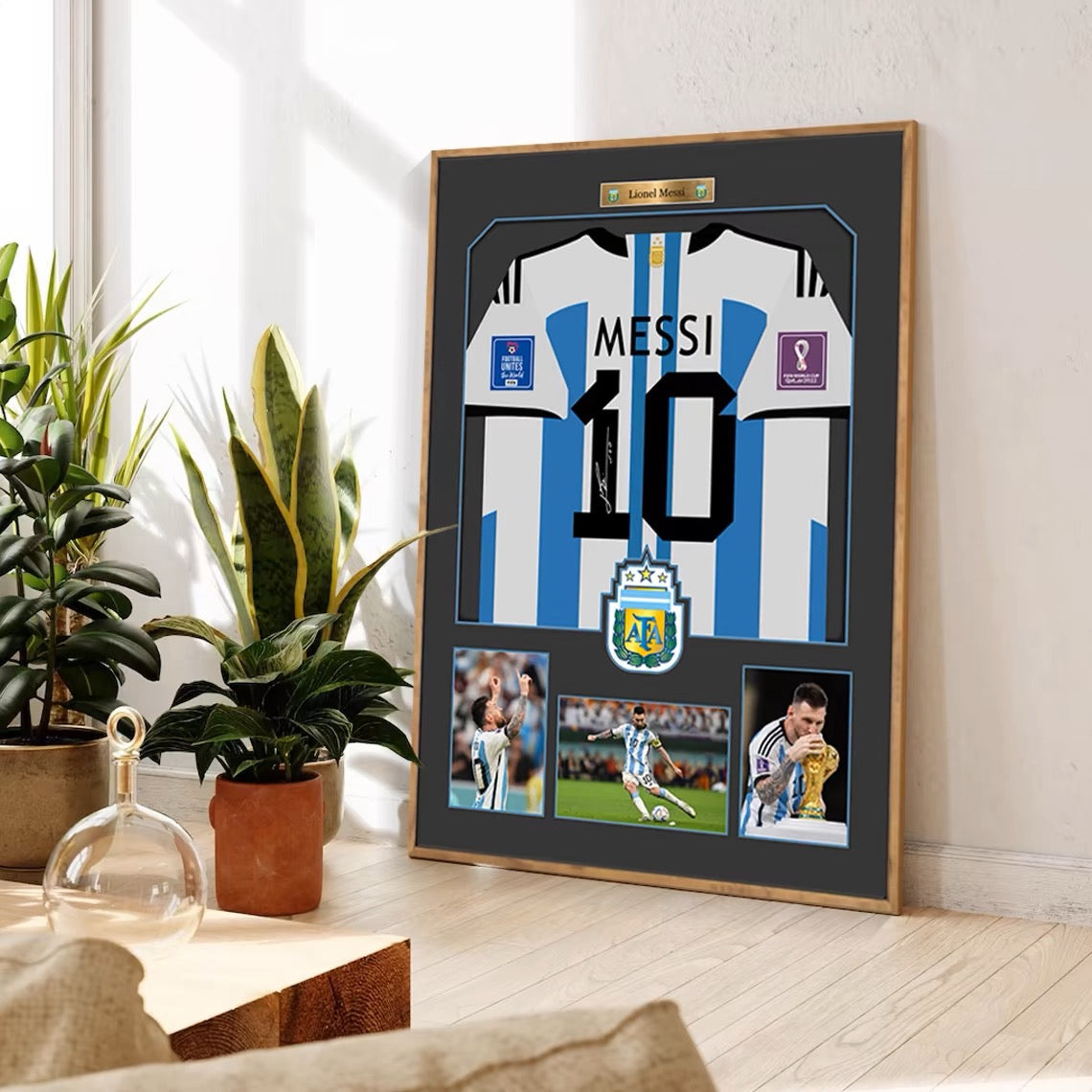 Lionel Messi Signed Jersey Football Wall Art (GRAPHIC JERSEY)