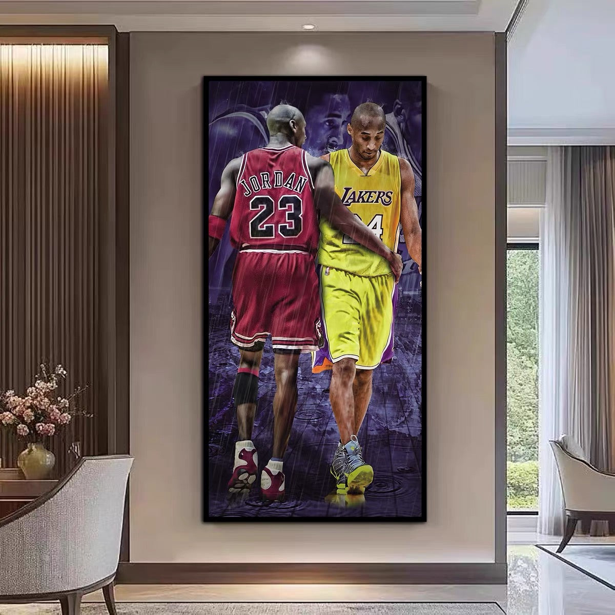 Kobe Bryant × Michael Jordan Wall Art – Basketball Legends Tribute Poster | Iconic Moments Collection