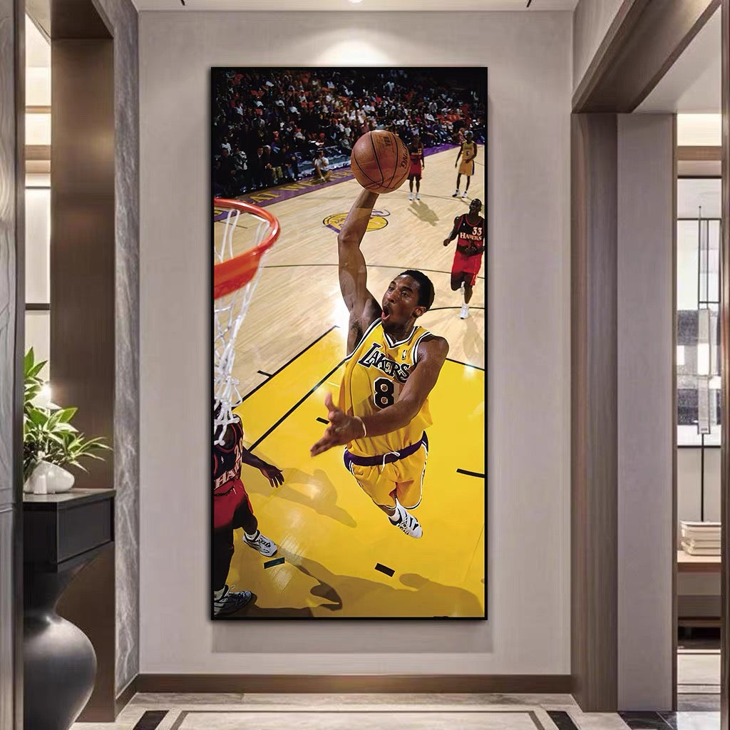 Kobe Bryant 🐍 Black Mamba Wall Art – No.8 & No.24 Iconic Basketball Moments Tribute Poster