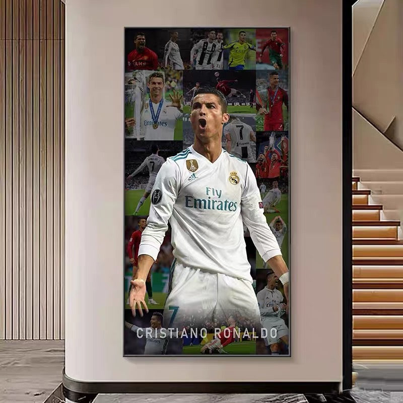 Cristiano Ronaldo Career Timeline Football Wall Art Poster Portugal Manchester United Real Madrid Al Nassr Legend Decor