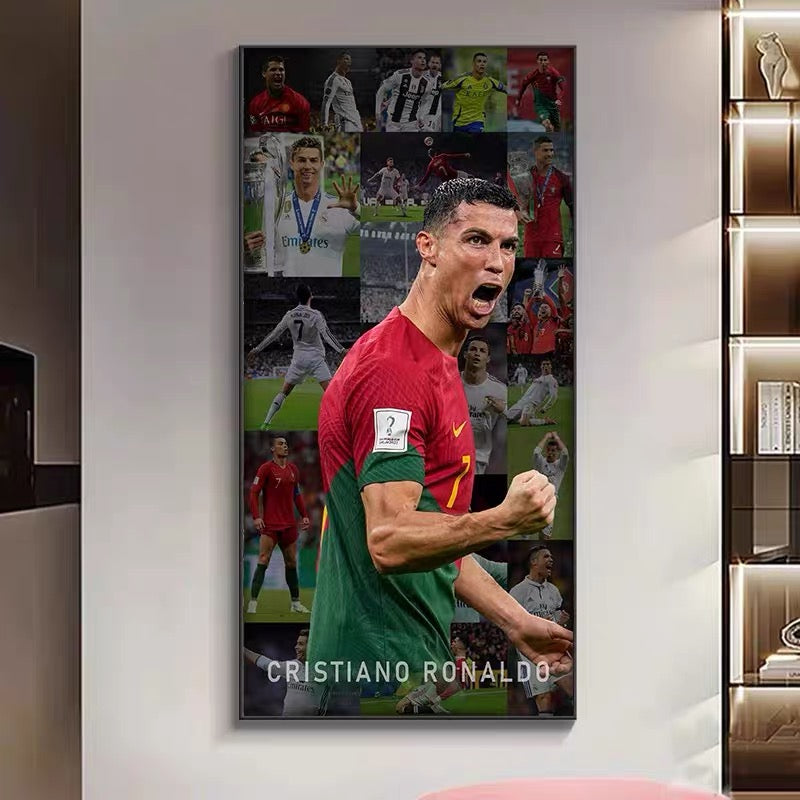 Cristiano Ronaldo Career Timeline Football Wall Art Poster Portugal Manchester United Real Madrid Al Nassr Legend Decor