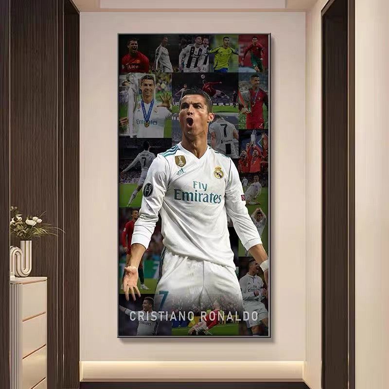Cristiano Ronaldo Career Timeline Football Wall Art Poster Portugal Manchester United Real Madrid Al Nassr Legend Decor