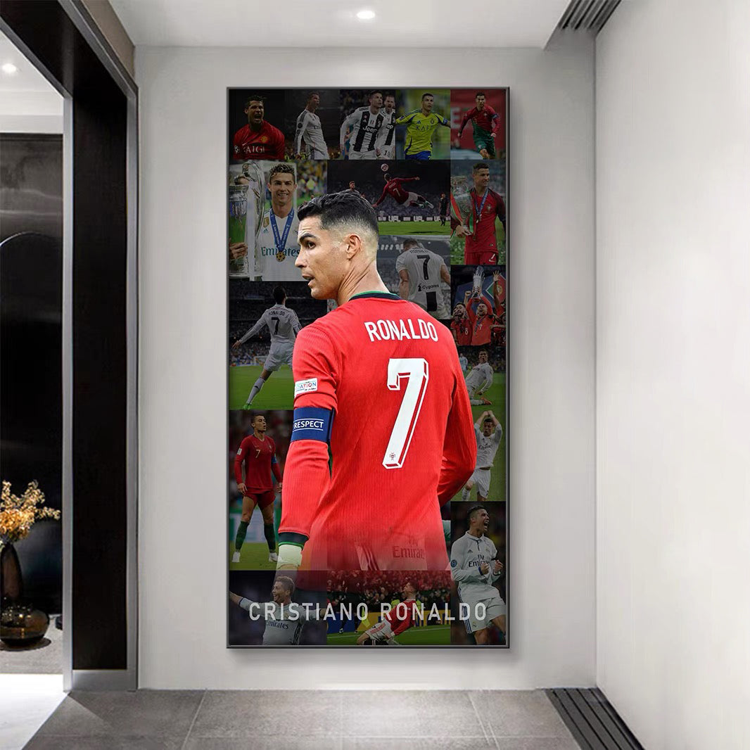 Cristiano Ronaldo Career Timeline Football Wall Art Poster Portugal Manchester United Real Madrid Al Nassr Legend Decor