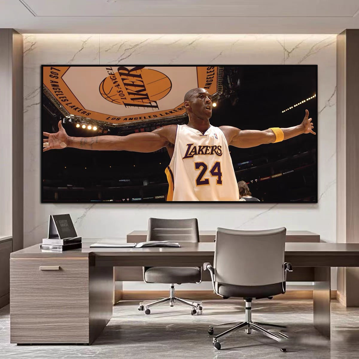 Kobe Bryant 🐍 No.24 Championship Celebration Wall Art – Basketball Tribute Poster for Living Room & Bedroom Decor