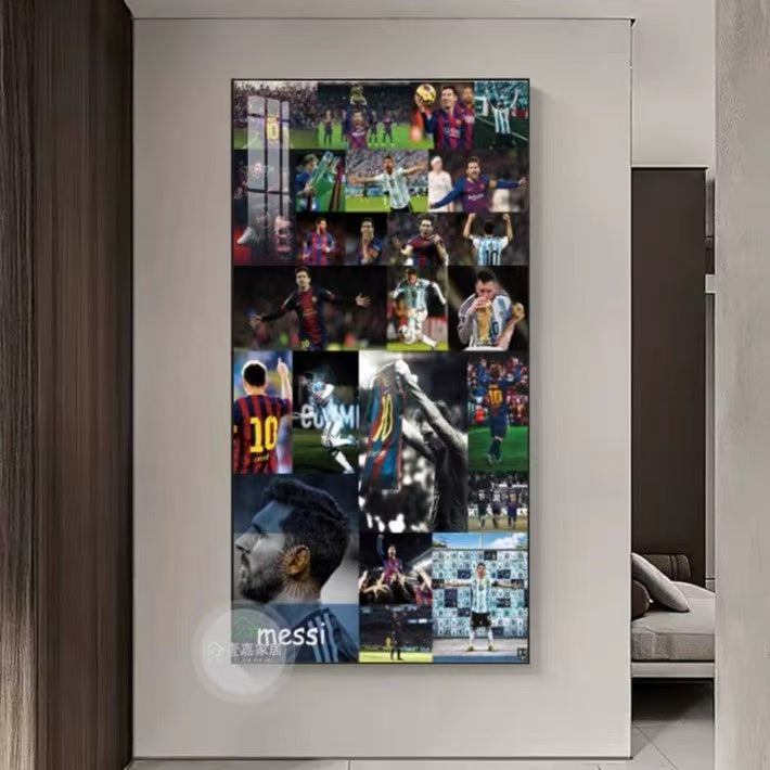 Lionel Messi Jersey Celebration Poster Wall Art – Iconic Football Legend Decor for Living Room & Hallway