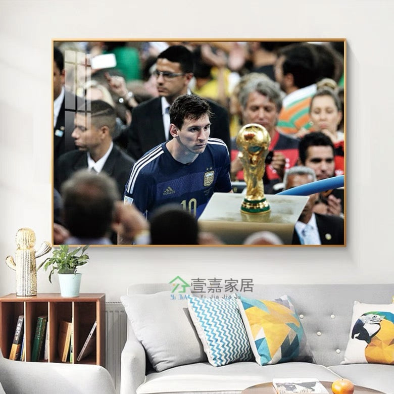 Lionel Messi Argentina 2022 FIFA World Cup Champions Poster – Trophy Celebration Football Wall Art