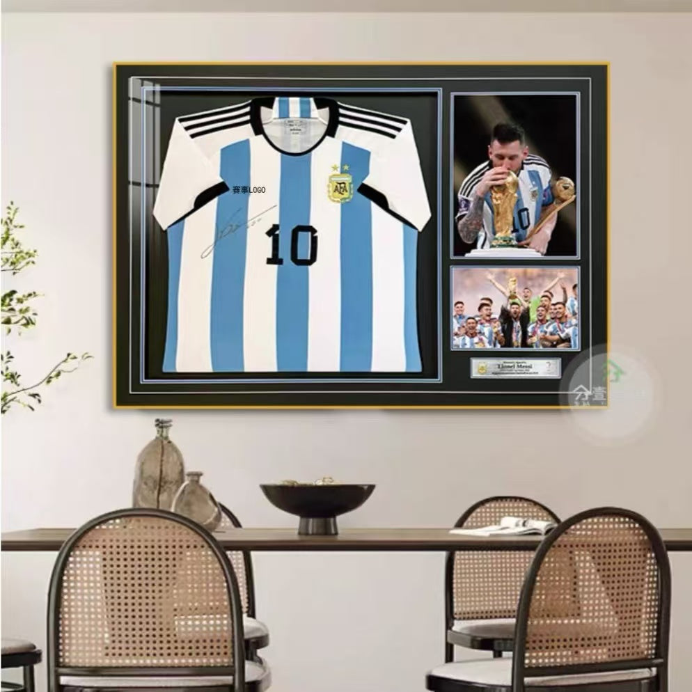 Lionel Messi Argentina 2022 FIFA World Cup Champions Poster – Trophy Celebration Football Wall Art