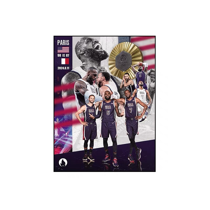 LeBron Curry Durant Team USA Olympics🥇 Vertical 2:3 WallArt