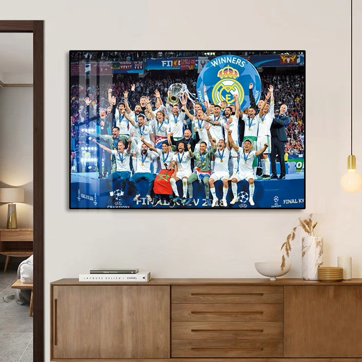 Real Madrid WALL ART - Crystal Porcelain Painting - Aluminum Frame
