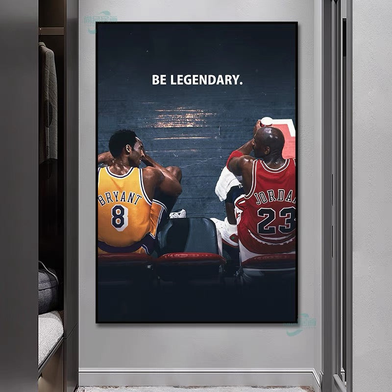 Michael Jordan × Kobe Bryant / LeBron James Wall Art – Basketball Legend Poster for Living Room & Bedroom Decor