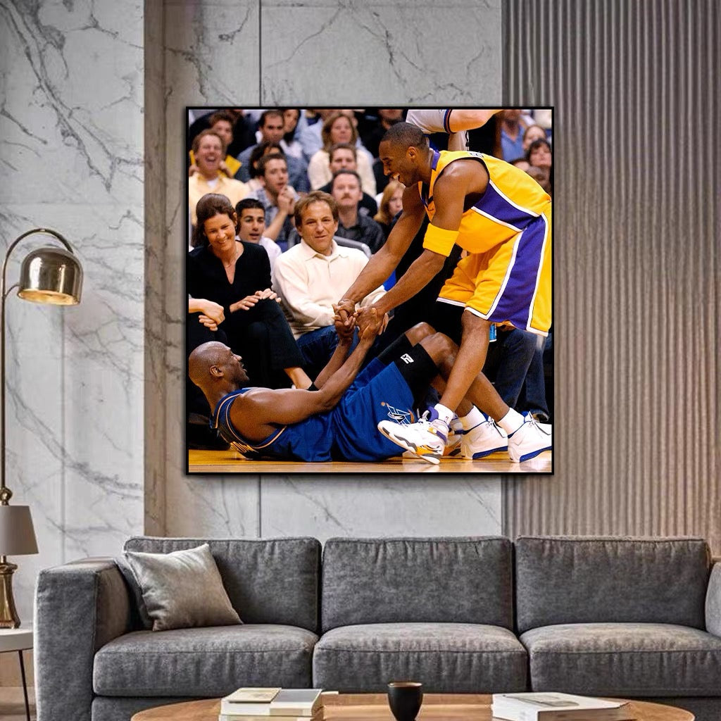 1:1 Basketball All-Star Wall Art – Square Poster Featuring Iconic Players for Living Room & Bedroom