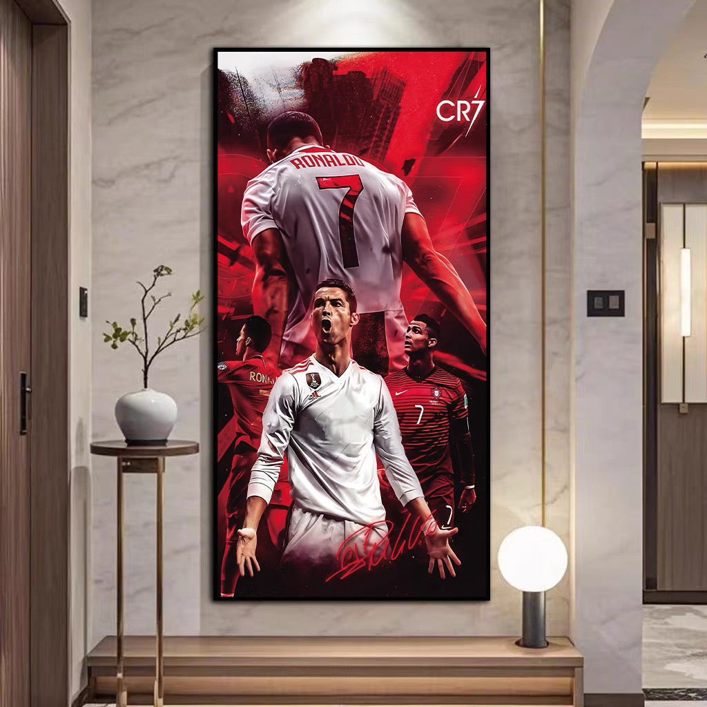 Cristiano Ronaldo Portugal National Team Football Wall Art Poster Sports Decor for Entryway Living Room Bedroom and Sports Shop