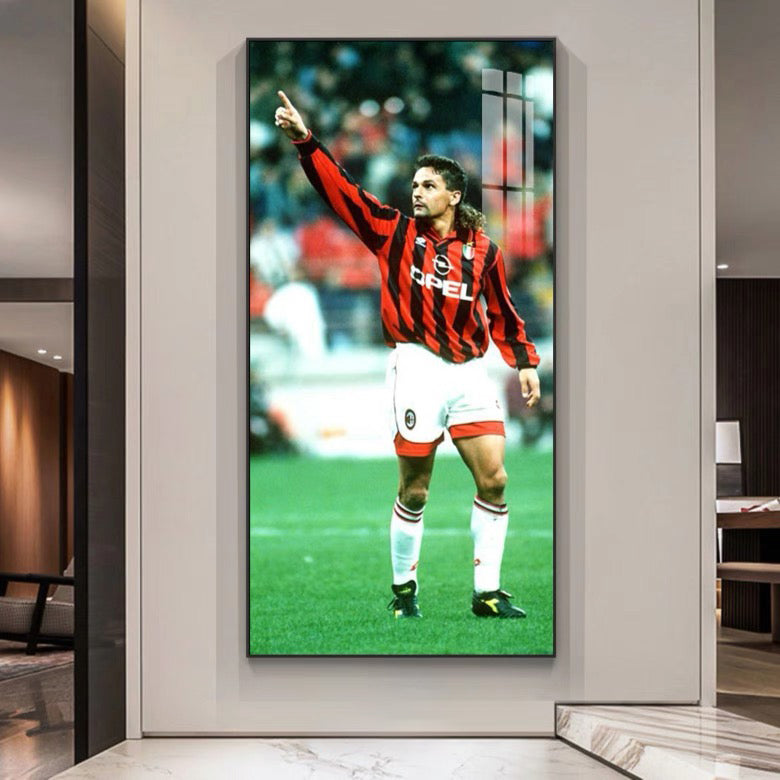 Roberto Baggio 1994 World Cup Back View Canvas Art | Italy Football Legend Poster | A Tribute to an Unforgettable Era