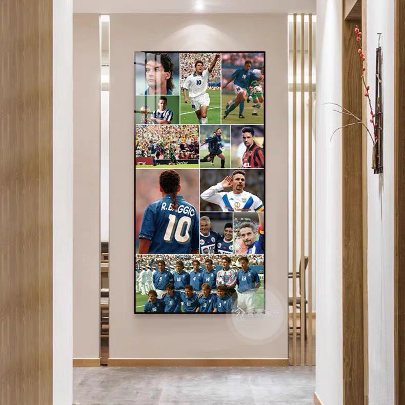 Roberto Baggio 1994 World Cup Back View Canvas Art | Italy Football Legend Poster | A Tribute to an Unforgettable Era