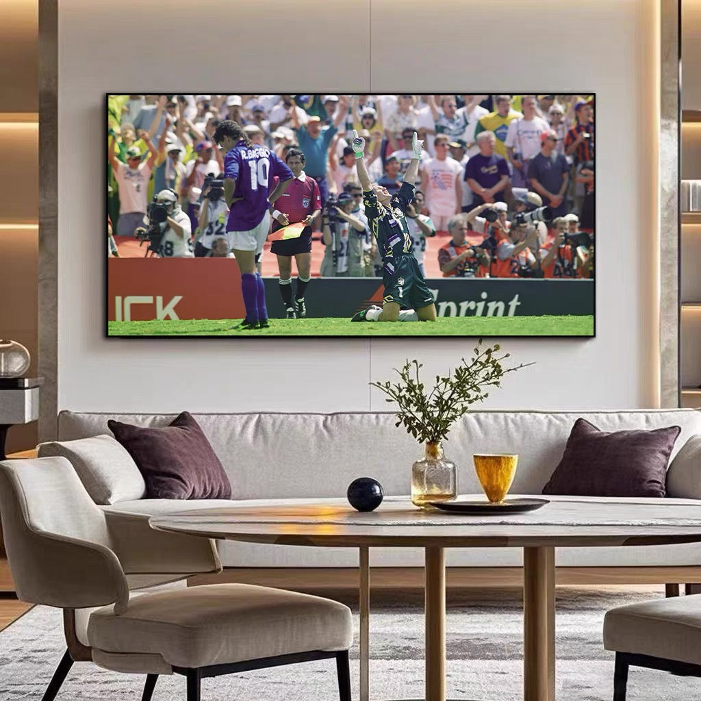 Roberto Baggio 1994 World Cup Back View Canvas Art | Italy Football Legend Poster | A Tribute to an Unforgettable Era