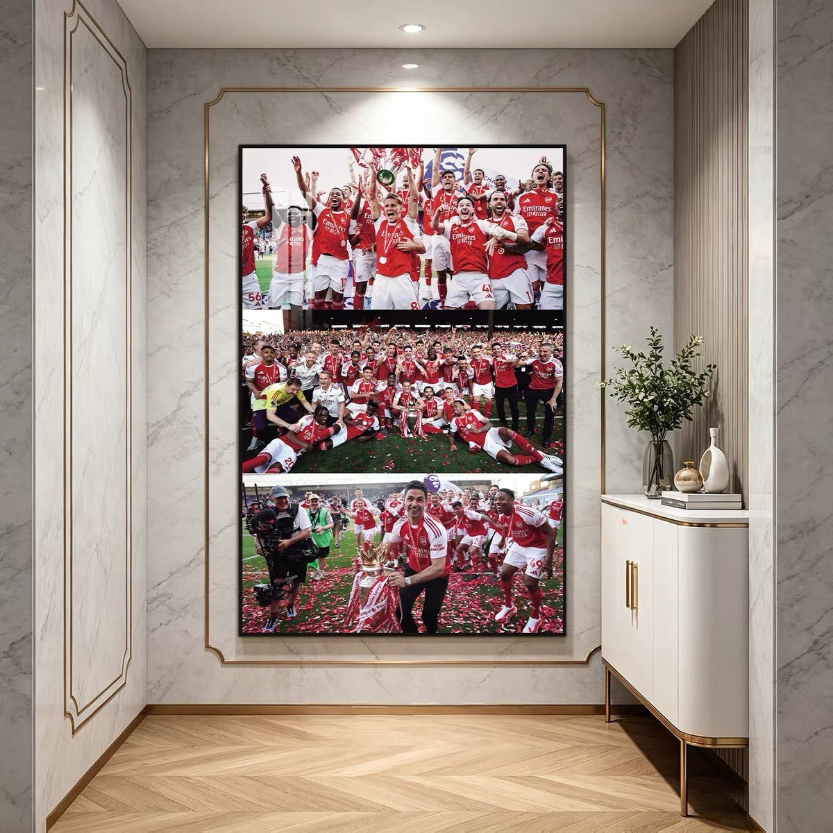 Arsenal Premier League Champions Poster Wall Art – Two Generations Football Club Legacy Decor