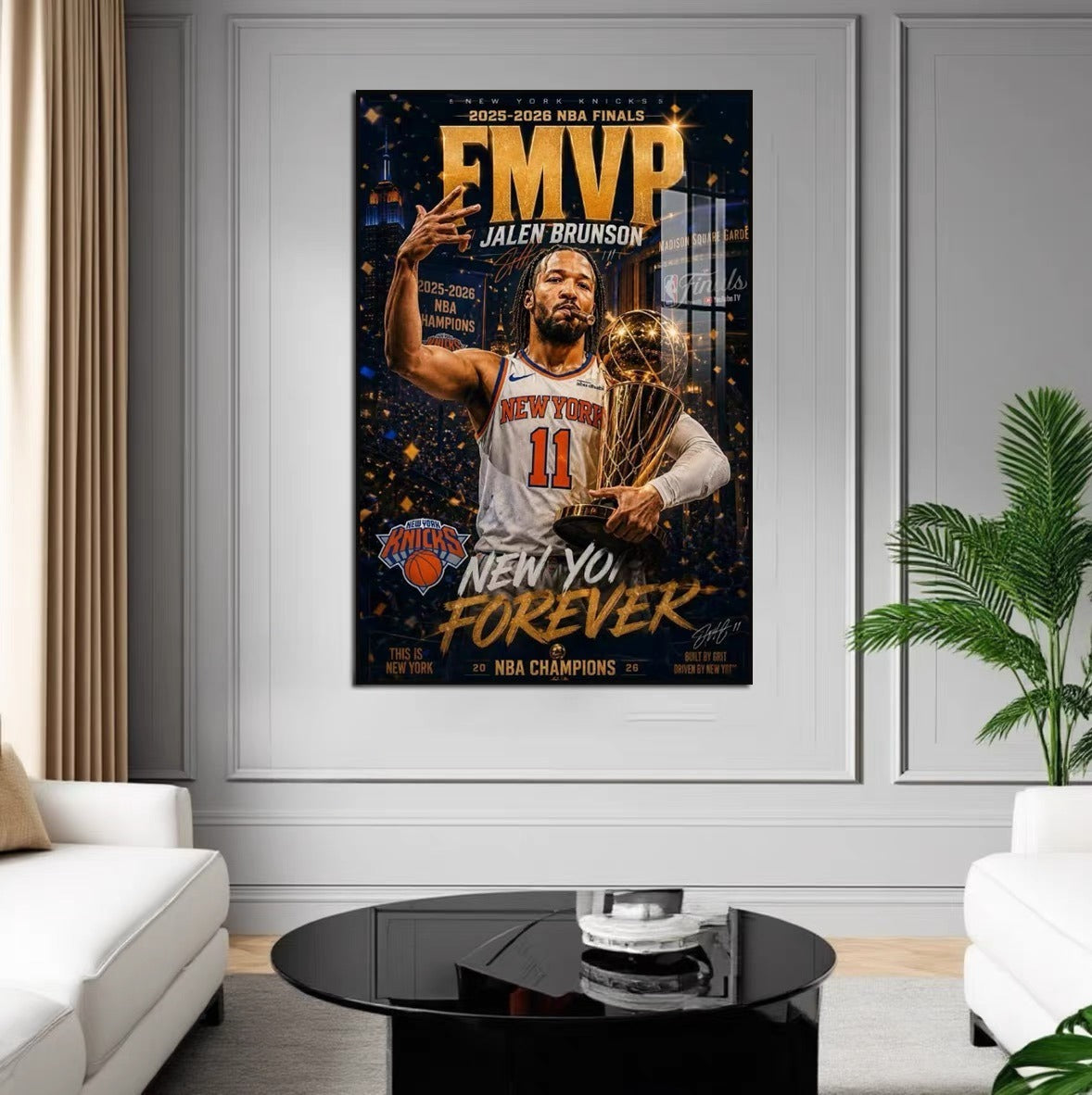 Jalen Brunson New York King Poster – Knicks Basketball Wall Art