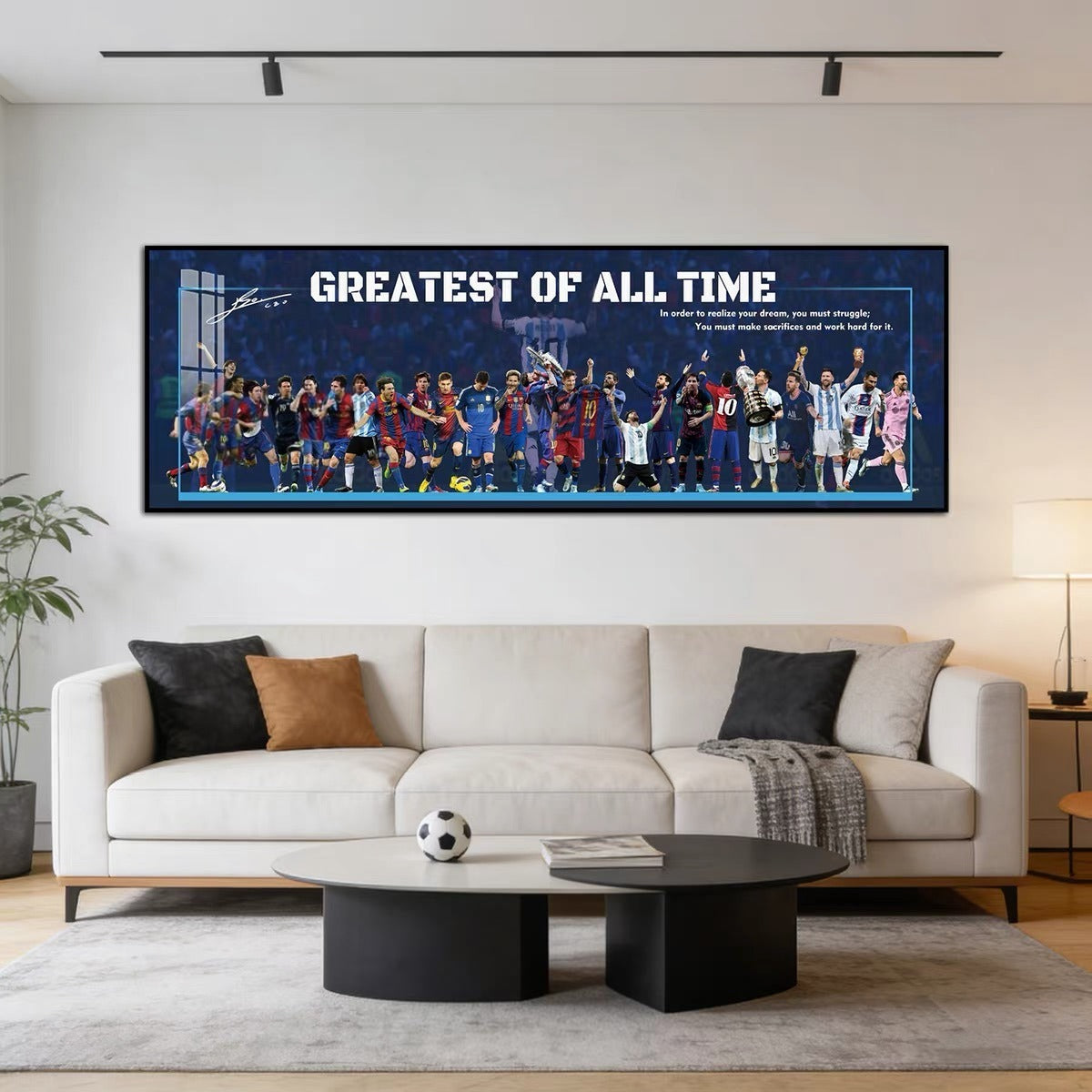 Lionel Messi & Cristiano Ronaldo Legends Poster – World Cup Football Superstars Wall Art