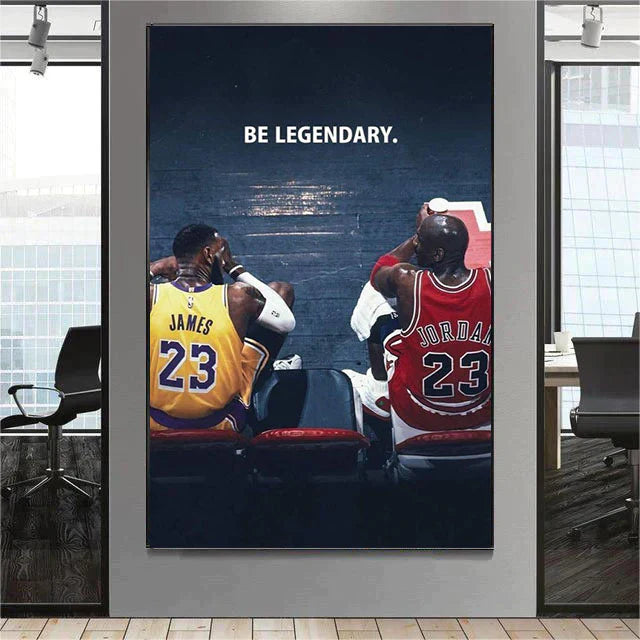Michael Jordan × Kobe Bryant / LeBron James Wall Art – Basketball Legend Poster for Living Room & Bedroom Decor