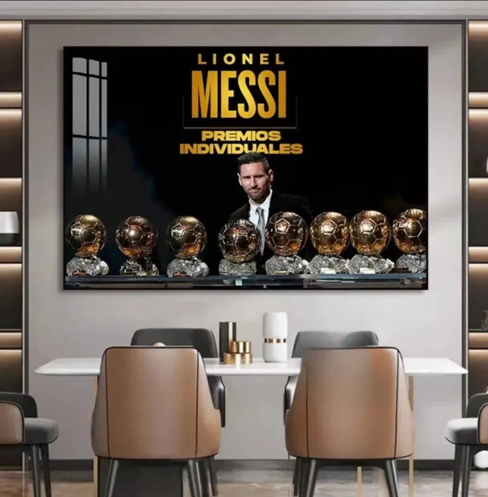 Lionel Messi 2023 Ballon d’Or 8th Title GOAT Tribute Moment Football Wall Art
