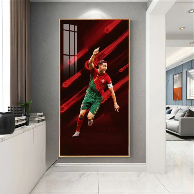 Cristiano Ronaldo Portugal National Team Football Wall Art Poster Sports Decor for Entryway Living Room Bedroom and Sports Shop