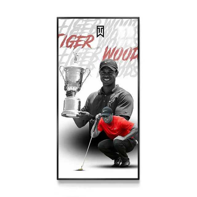Tiger Woods 2:1 WallArt - Crystal Porcelain Painting - Aluminum Frame
