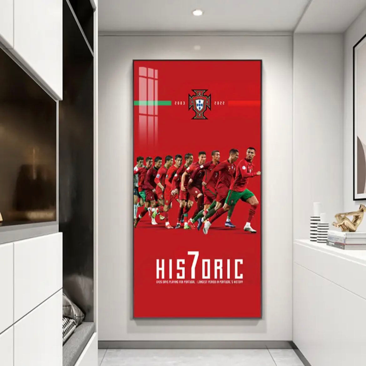 Cristiano Ronaldo Portugal National Team Football Wall Art Poster Sports Decor for Entryway Living Room Bedroom and Sports Shop