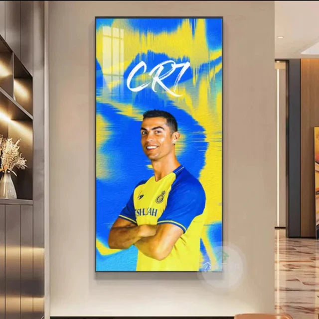 Cristiano Ronaldo CR7 Al Nassr Football Wall Art Poster Sports Decor for Entryway Hallway Living Room