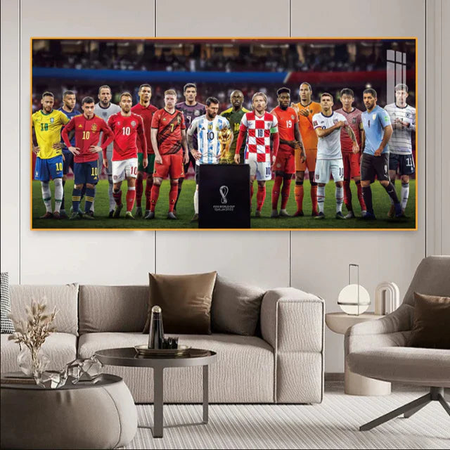 2026 FIFA World Cup Superstars Poster – Messi & Ronaldo Football Legends Wall Art