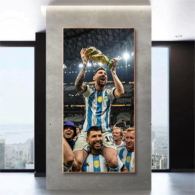 Lionel Messi GOAT Poster Wall Art – Argentina Football Legend Decor for Living Room & Bedroom