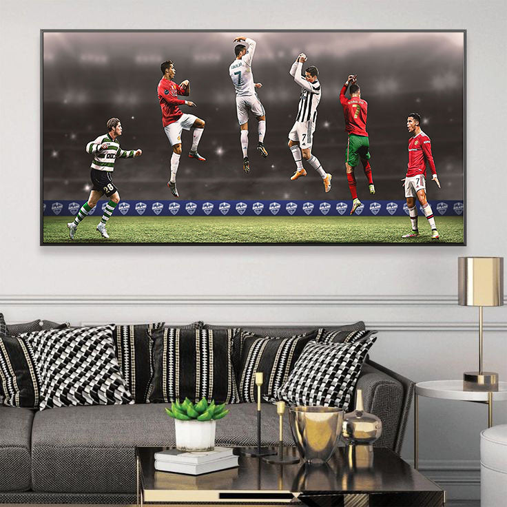 Cristiano Ronaldo SIUU Celebration Football Wall Art Legendary Goal Moment Home Decor