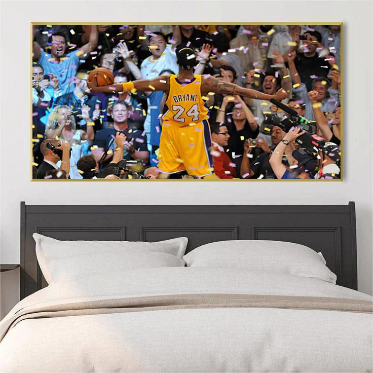 Kobe Bryant 🐍 No.24 Championship Tribute Poster – Iconic Celebration Moment Wall Art