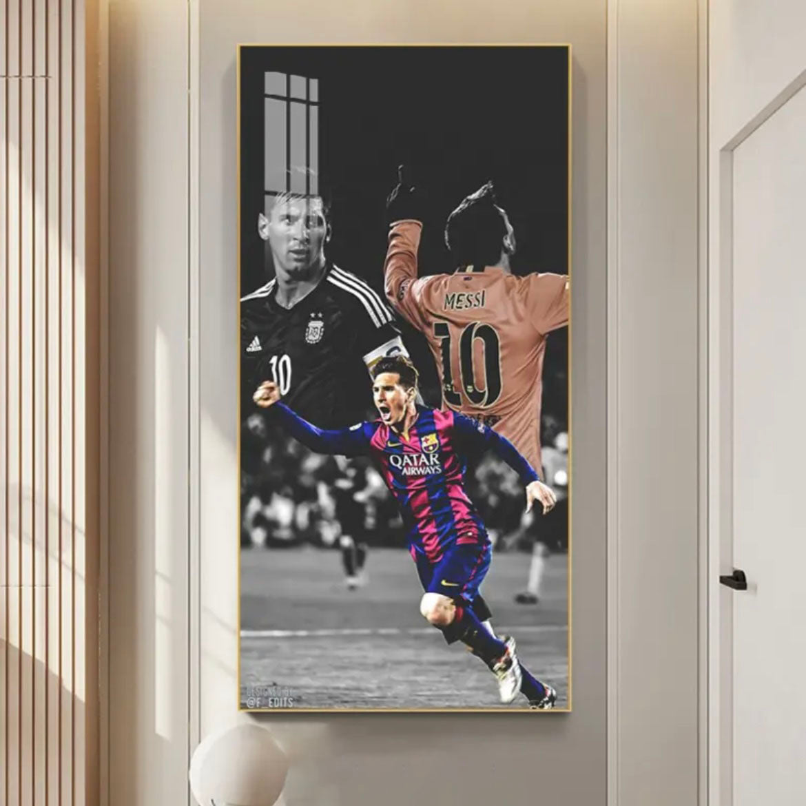 Lionel Messi Barcelona Compilation Poster Wall Art – Football Legend Career Highlights Decor