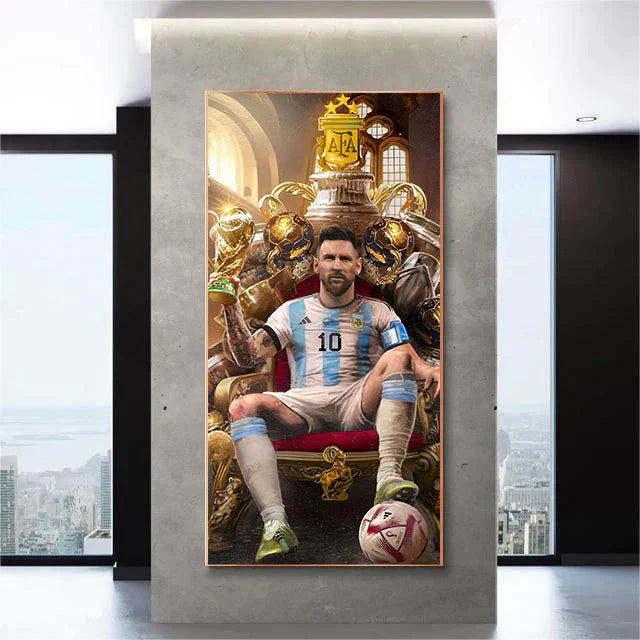 Lionel Messi GOAT Poster Wall Art – Argentina Football Legend Decor for Living Room & Bedroom