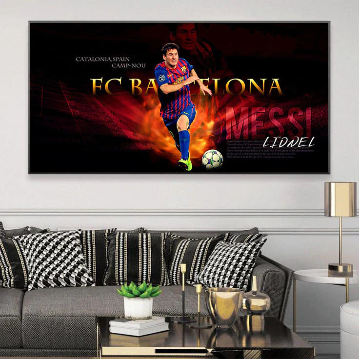 Lionel Messi Ballon d’Or Football Wall Art for Living Room Bedroom Decor