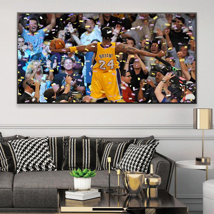 Kobe Bryant 🐍 No.24 Championship Tribute Poster – Iconic Celebration Moment Wall Art