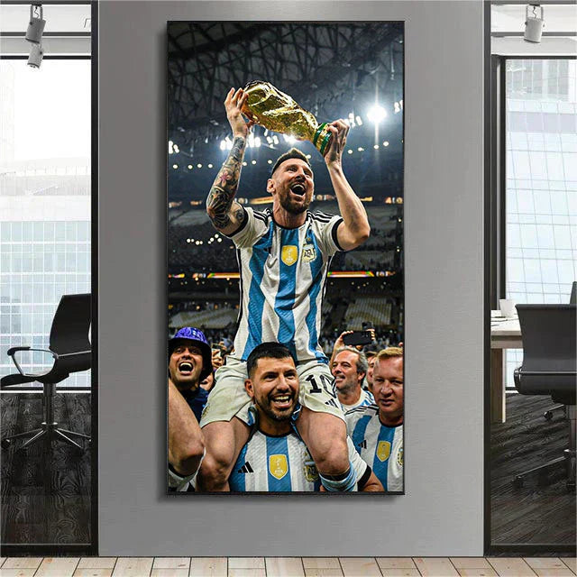 Lionel Messi GOAT Poster Wall Art – Argentina Football Legend Decor for Living Room & Bedroom
