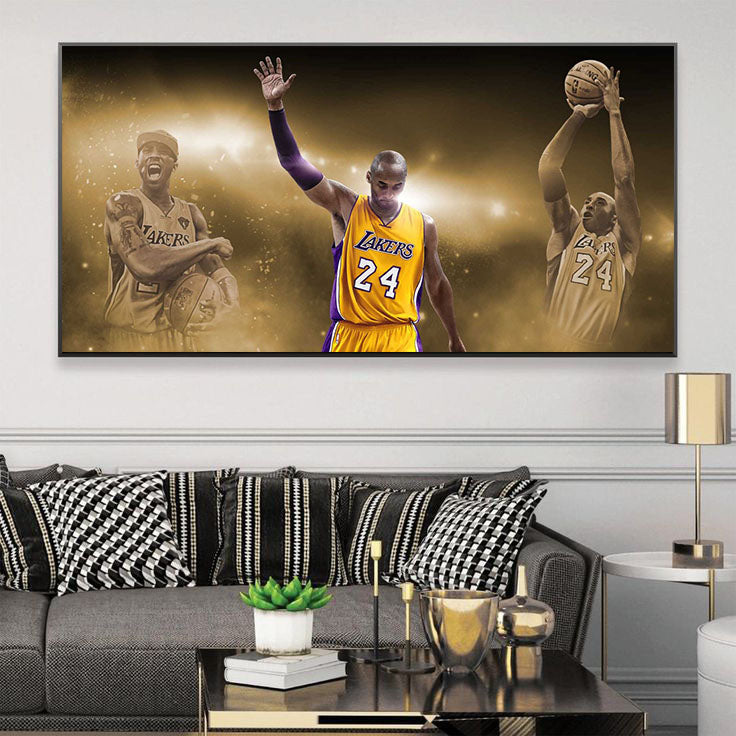 Kobe Bryant 🐍 No.24 Championship Celebration Wall Art – Basketball Tribute Poster for Living Room & Bedroom Decor