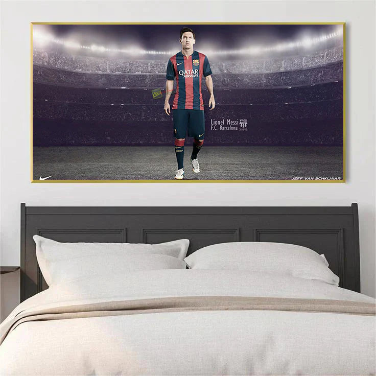 Lionel Messi Ballon d’Or Football Wall Art for Living Room Bedroom Decor