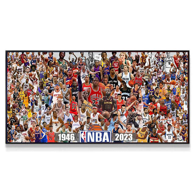 【NBA 1946-2023 All-Star】Wall Art – Legendary Players Tribute Poster for Home Decor